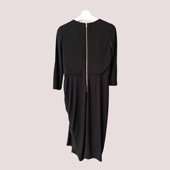 KAREN MILLEN EUC Jersey drape midi in Black Size 10 - Picture 6 of 8